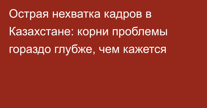 Острая нехватка кадров в Казахстане: корни проблемы гораздо глубже, чем кажется