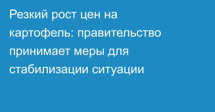 Резкий рост цен на картофель: правительство принимает меры для стабилизации ситуации