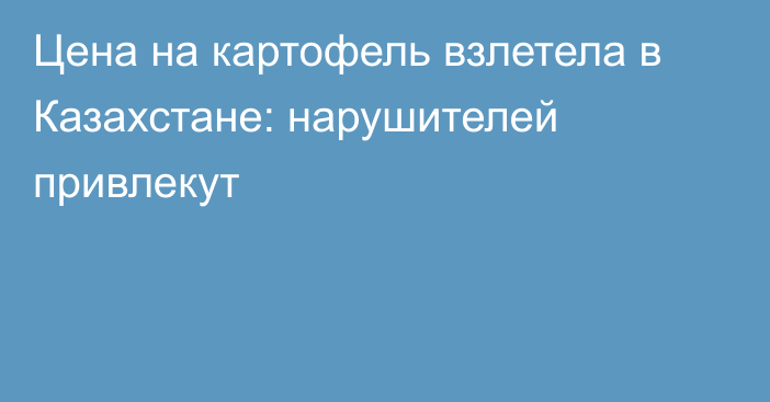 Цена на картофель взлетела в Казахстане: нарушителей привлекут