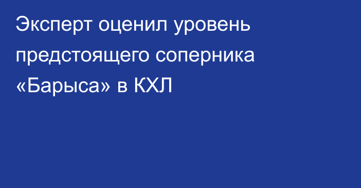 Эксперт оценил уровень предстоящего соперника «Барыса» в КХЛ