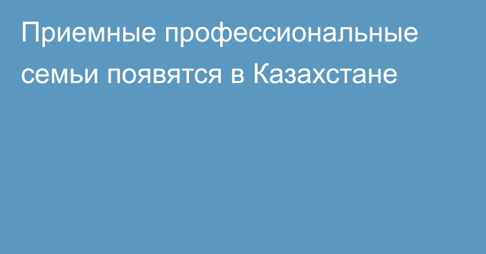 Приемные профессиональные семьи появятся в Казахстане