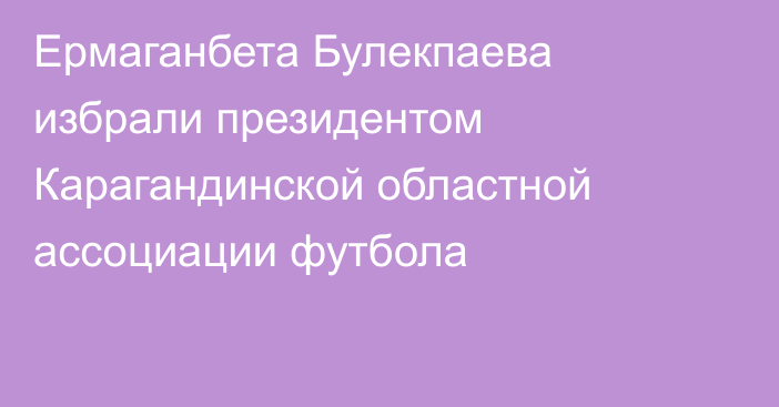 Ермаганбета Булекпаева избрали президентом Карагандинской областной ассоциации футбола