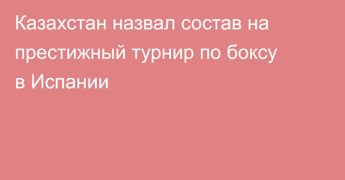 Казахстан назвал состав на престижный турнир по боксу в Испании