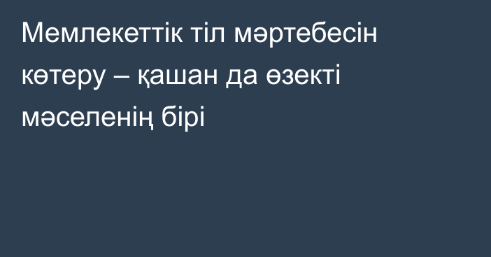 Мемлекеттік тіл мәртебесін көтеру – қашан да өзекті мәселенің бірі