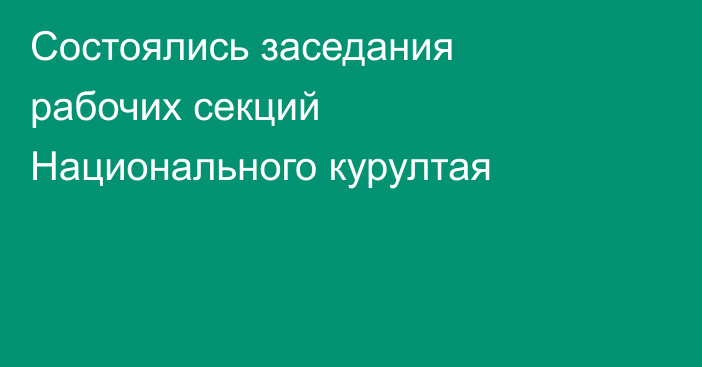 Состоялись заседания рабочих секций Национального курултая