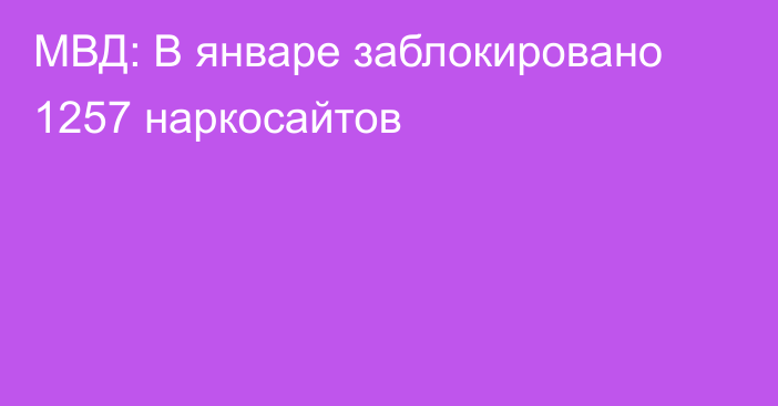 МВД: В январе заблокировано 1257 наркосайтов