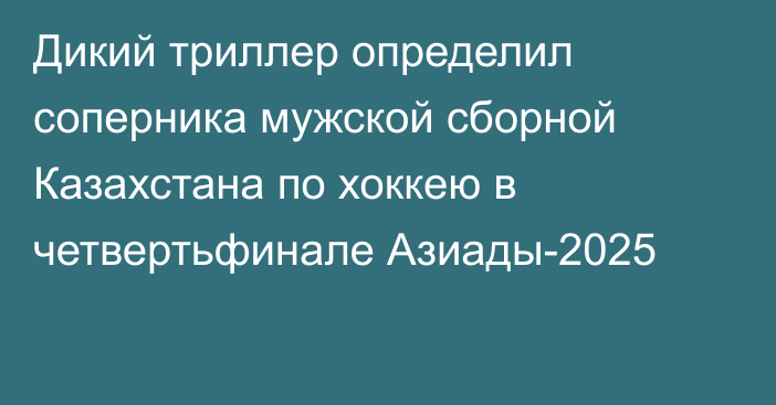 Дикий триллер определил соперника мужской сборной Казахстана по хоккею в четвертьфинале Азиады-2025